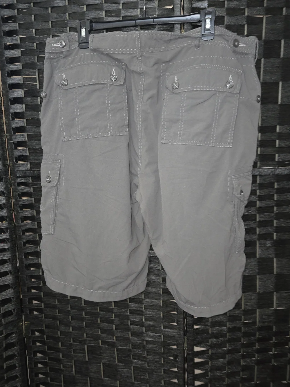 Clothing Arts Gray Utility Cargo Mens Shorts Size 40